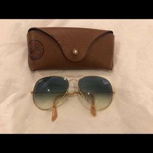 Ray-Ban Light Blue Gradient Aviator Sun Glasses